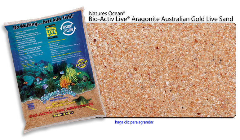 Natures Ocean® Bio-Activ Live® Aragonito arena de oro en vivo de Australia
