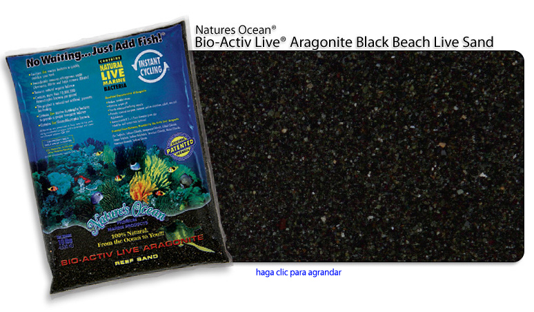 Natures Ocean® Bio-Activ Live® Aragonito playa de arena en vivo Negro
