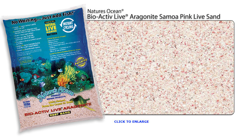 Natures Ocean Bio-Activ live Aragonite Samoa Pink Aquarium Sand