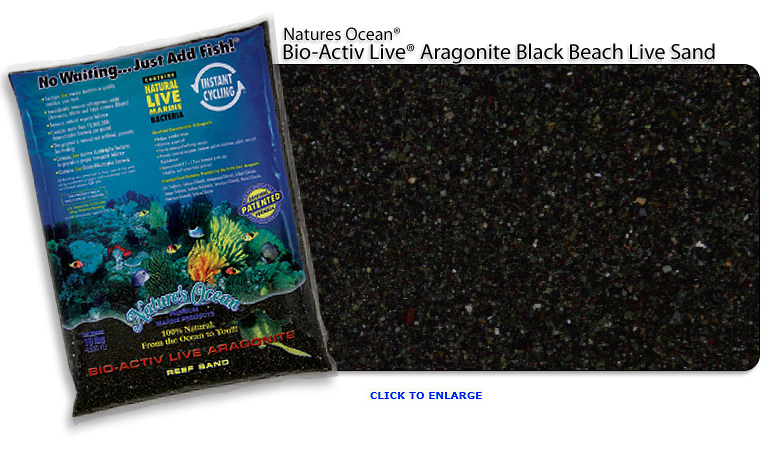 Natures Ocean® Bio-Activ Live® Aragonite Black Beach Aquarium Sand